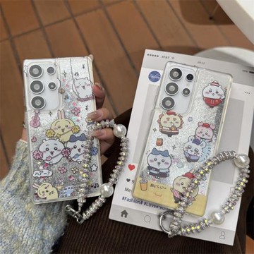 可愛吉伊卡哇適用三星S25Ultra手機殼S24Ultra保護套S23Ultra流沙防摔殼S22Ultra軟邊硬殼創意卡通男女款s24+