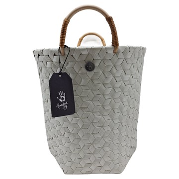 Handedby Dimensional 編織提把收納籃 聚丙烯材質 70%回收塑料 藤製把手  淺灰色  30 x 30 x 30cm