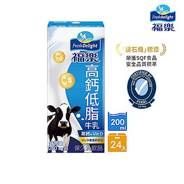 福樂 高鈣低脂口味保久乳(200mlx24入)