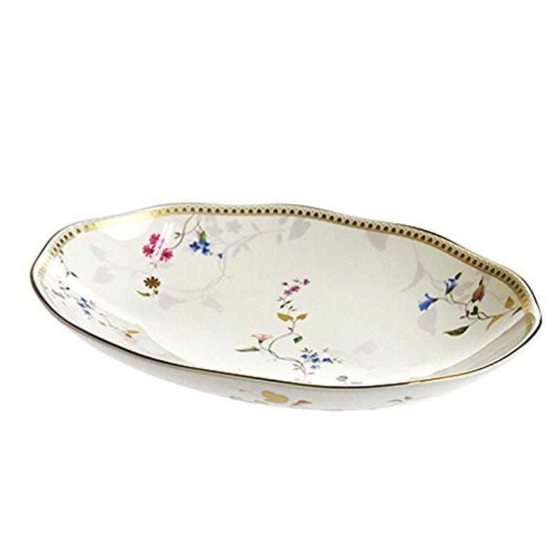 スイーツ柄 ブルー Wedgwood Gio Gold Oval Serving Platter[並行輸入