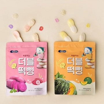 韓國【BEBECOOK】寶膳 嬰幼兒雙色初食綿綿米餅-白米番薯(30g)