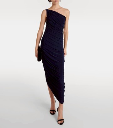Norma Kamali Diana ruched one-shoulder maxi dress