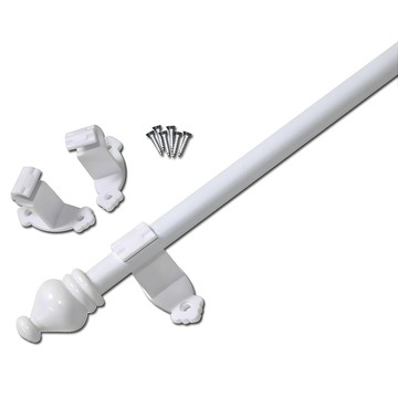 Sundecco 15mm 門簾用窗簾桿  290~420cm  白色