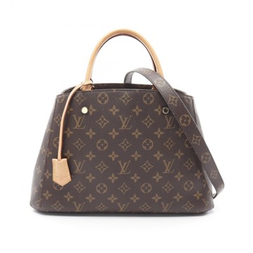 LOUIS VUITTON LV 路易威登 棕色 原花帆布 Montaigne MM 兩用包 M41056 【二手名牌BRAND OFF】