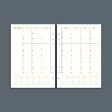 【精油香氛筆記本】六孔活頁款-補充內頁-週計畫