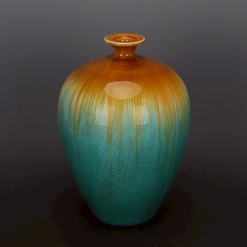 景德鎮顏色釉拼色漸變石榴瓶 復古軟裝古典家居裝飾客廳擺件收藏