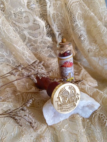 Mr.Bird 蘑菇 玻璃瓶 標本 封蠟章 30mm