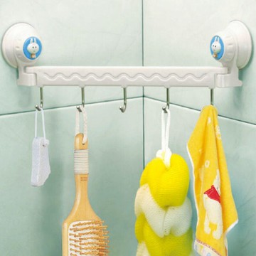 兔子比尼五頭 吸盤掛勾 GA1113 旋轉式 角落吸盤掛架5勾 掛鉤 置物掛架【DX335】  123便利屋