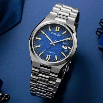 CITIZEN 星辰 情人節推薦款青春撞色機械錶/海洋藍/40mm/NJ0151-88L