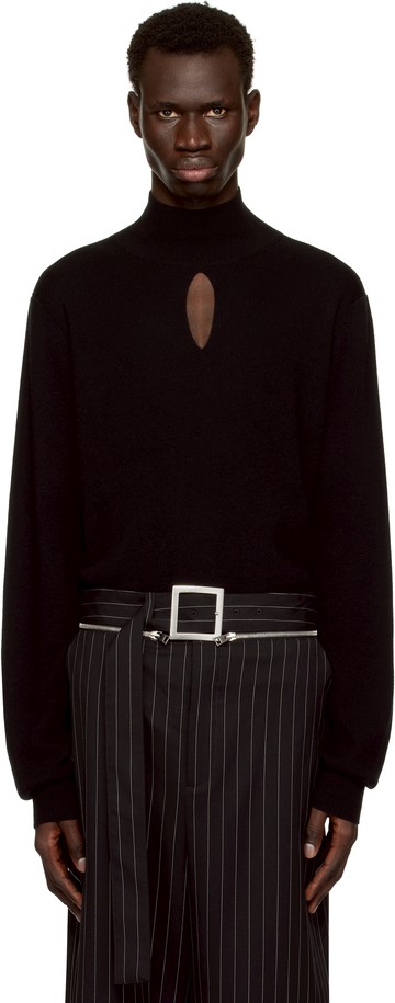 Mugler 黑色 Cut-Out Knit 高领毛衣
