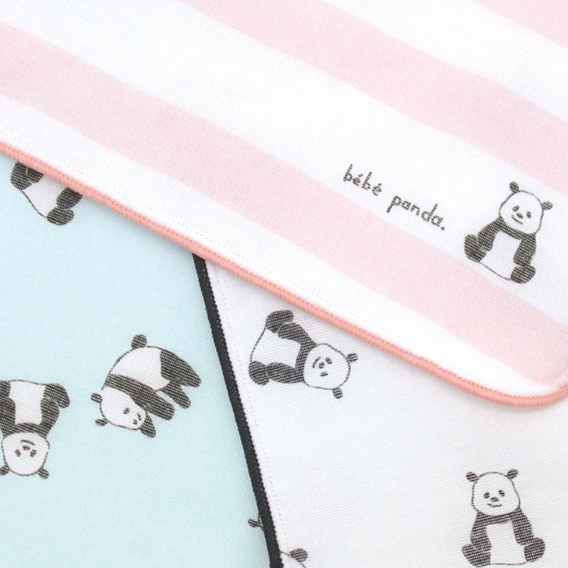 貝貝熊貓毛巾紗布手帕 24cm × 24cm 日本製造柔光棉