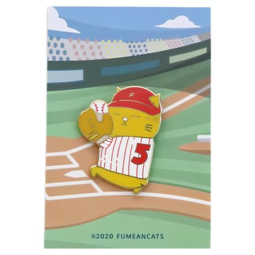 FUMEANCATS 黃阿瑪的後宮生活 後宮棒球隊軟琺瑯徽章 3 x 3.5cm  嚕嚕  1個