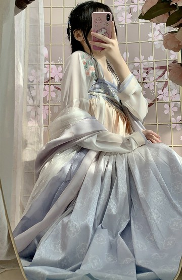 青衫坊原創漢服（夏梔）女唐制一片式穿孔齊胸襦裙春夏學生日常 森馬先生旗艦店