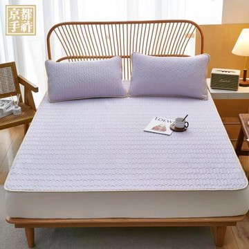 【京都手祚】馬卡龍系列 石墨烯抗菌透氣冰絲乳膠涼墊多功能墊 送 同款枕套2入(雙人&加大 均一價/冰涼墊/涼感墊/冰絲墊/乳膠墊)