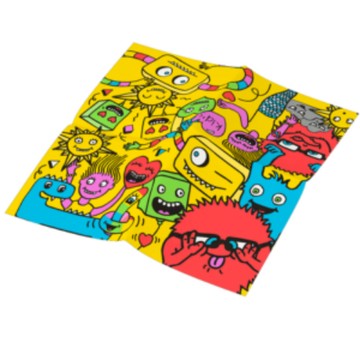 葡萄牙進口黑標彩色印花兒童塗鴉餐巾紙巾(兩層紙張20張x1包x12組/箱) 趣味塗鴉款