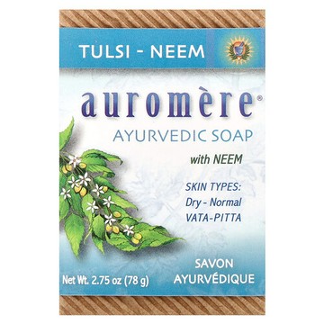 Auromere, 阿育吠陀肥皂，含印楝、圖爾西 - 印楝，2.75 盎司（78 克）