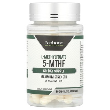 Probase Nutrition, L-甲基葉酸 5-MTHF，15 毫克，60 粒膠囊