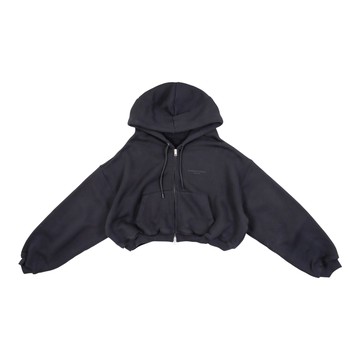 alexanderwang 黑色帽紗設計拉鍊連帽衫