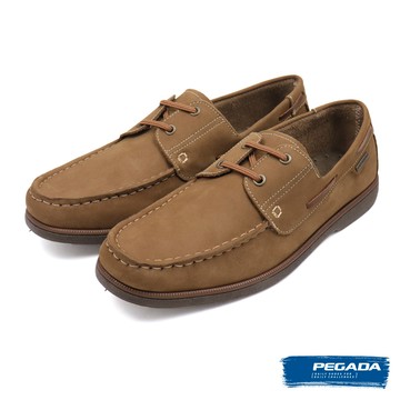 【PEGADA】巴西經典素面造型綁帶帆船鞋 棕色(141902-BR)