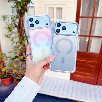 PC背板 內置N52強磁 漸變星空 透明 適用於iPhone 17 16 15 14Promax 13 防摔手機殼