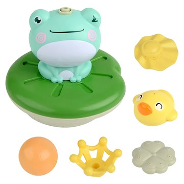 電動噴水洗澡玩具 呱呱呱雜耍團 四種灑水配件  多色  1組