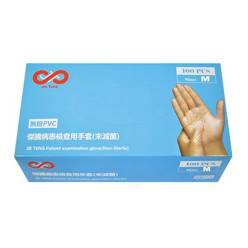 Jie Teng 傑騰 PVC檢診手套 M 100個  1盒