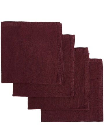 Once Milano - linen napkin set (set of four) - unisex - Linen/Flax - One Size - Red