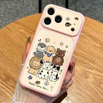 新款塗鴉狗狗大獅子適用蘋果17手機殼iPhone16Promax可愛15pro卡