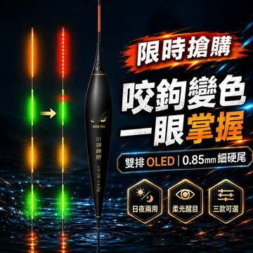 【台灣出貨】魚漂 一目變色高靈敏超亮LED細硬尾電子漂 釣魚裝備 夜光浮標 金剛尾 日夜兩用咬鉤變色夜光漂