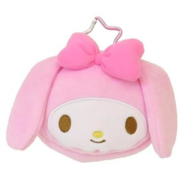 小禮堂 Sanrio 三麗鷗 美樂蒂 絨毛造型化妝包 (大臉款)