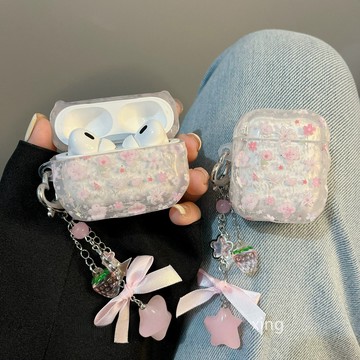 少女心粉色碎花耳機套 適用airpod4耳機殼 蘋果耳機Pro/2/3代保護套 全系列適用