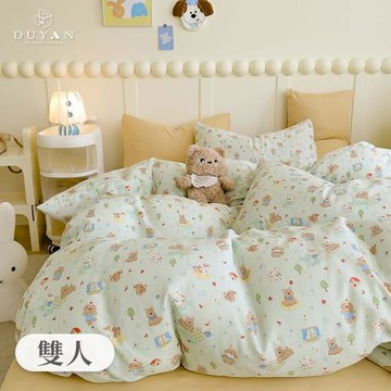 【DUYAN 竹漾】40支精梳棉四件式被套床包組 萌犬森活 台灣製(雙人)