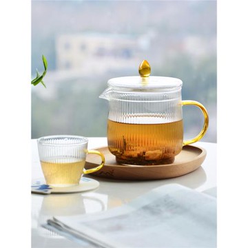 大容量養生壺單壺耐高溫燉杯高硼硅玻璃可煮茶器加熱平底杯帶把手