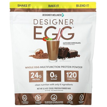 Designer Wellness, Designer Egg®，全蛋多功能蛋白質粉，荷蘭巧克力味，12.4 盎司（352 克）