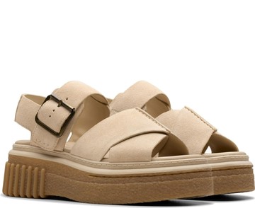 CLARKS EVAMAR SANDALS 米白色女款鞋子