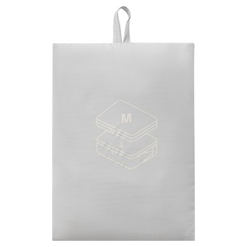 MUJI 無印良品 再生尼龍可壓縮收納袋 M 淺灰色 輕巧耐用 旅行收納好幫手  1個