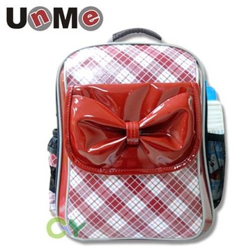 【UnMe】蝴蝶領結單層後背書包/紅色