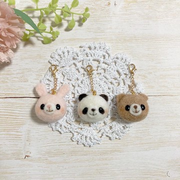 Chibikoro 動物 ~自然 ~ 兔子熊貓熊毛氈吉祥物動物吊飾帶鑰匙扣鑰匙圈禮物禮物