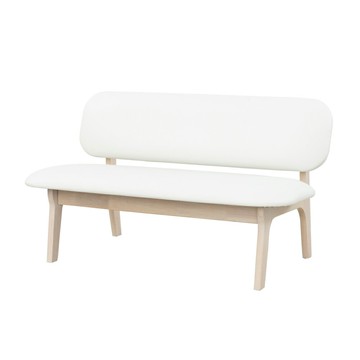 ◆耐磨皮革實木長椅 RELAX WIDE NS WW/IV 橡膠木 NITORI宜得利家居