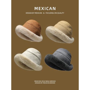 稻草人帽子女秋冬季保暖加絨漁夫帽冬天護耳百搭毛絨盆帽2025新款