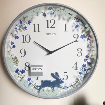 日本正品SEIKO精工兒童臥室書房掛鐘13寸靜音田園小鳥鐘表237/238