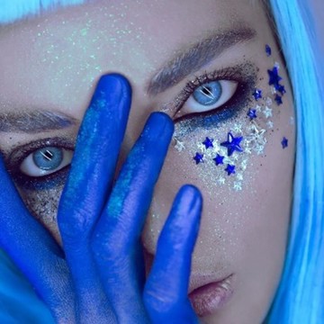 藍白星形寶石臉貼 派對攝影外拍造型 自帶黏性 可重複使用