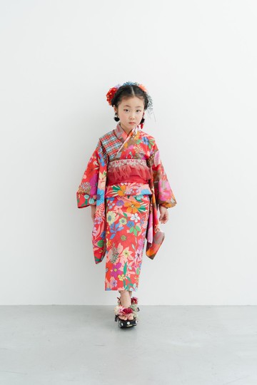 浴衣 Yukata 花朵 紅色