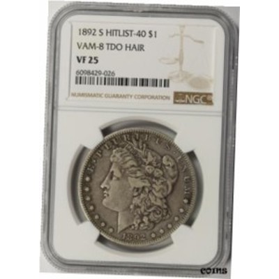 品質保証書付】 アンティークコイン NGC PCGS 1892-S VAM-8 TDO Hair