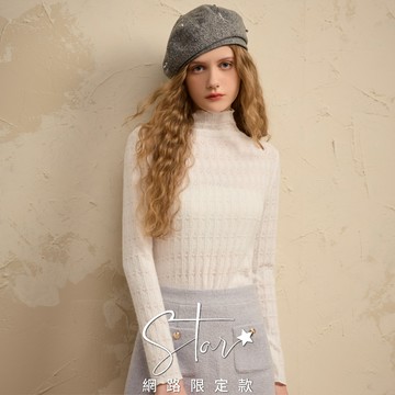 【追加到貨】STAR 優雅高領磨毛蕾絲彈力上衣