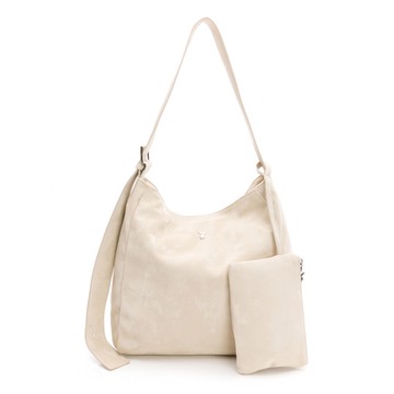 PLAYBOY - 肩背包附拉鍊萬用包  Shine系列 - 米白色