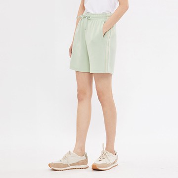 Hang Ten- 雙面布蝴蝶結LOGO刺繡抽繩短褲-女(薄荷綠)