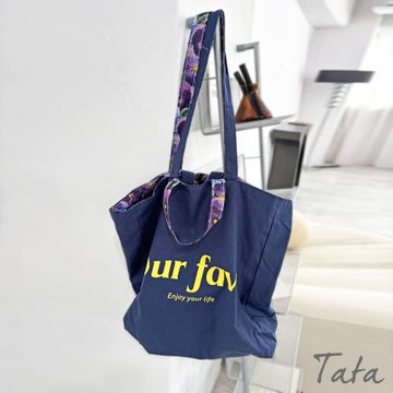 TATA 大容量碎花雙面帆布包-共三色