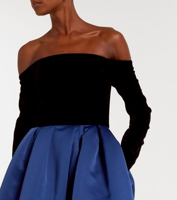 Carolina Herrera Off-shoulder crêpe and satin cocktail dress