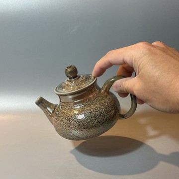 柴燒金彩冰煙茶壺 / 冰煙壺容量200cc /  小平凡手作